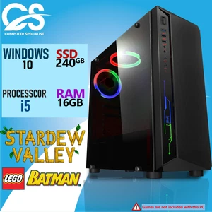 Gaming PC Computer Desktop Intel Quad Core i5 16GB DDR3 RAM 240GB SSD Windows 10 - Picture 1 of 10