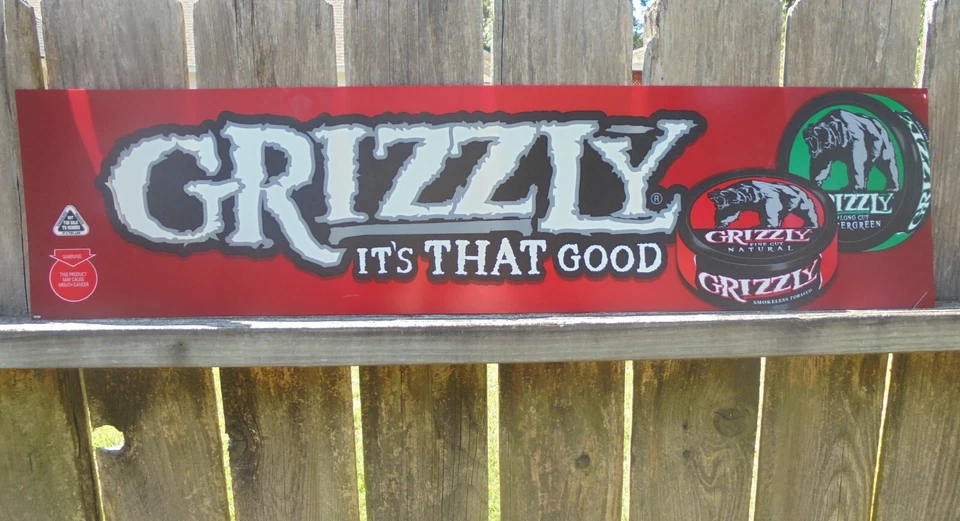GRIZZLY "IT'S THAT GOOD" PLÁSTICO EN TIENDA CARTEL PUBLICITARIO 34" POR 8,5" Foto 1 de 1