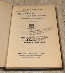 Shakespeare of Stratford: The Yale Shakespeare, 1947 Third Printing, Hardcover - Picture 1 of 18