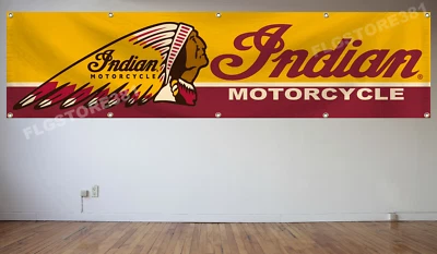 Indian Motorcycles Flag Banner 2x8Ft Garage Roadster Classic Wall Decor Flag - image 1 of 2