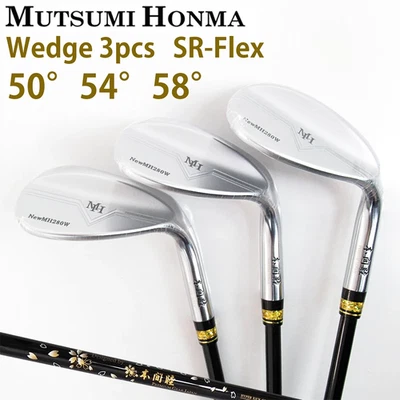 MUTSUMI HONMA MH280W Iron Wedge 3pcs Set 50 54 58° RH SR-Flex Golf Japan NEW - Image 1 of 4