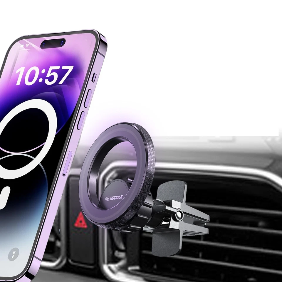 Car Mount Air Vent Magnetic Phone Holder 360 Rotation for iPhone Galaxy GPS