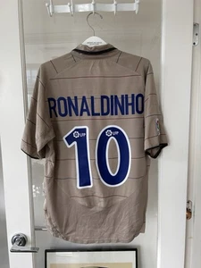 Authentic Ronaldinho #10 Barcelona 2003/04 NIKE Away Kit Jersey Shirt Size M - Picture 1 of 9
