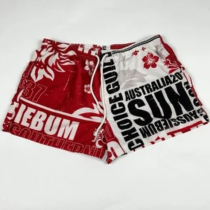 Aussiebum Mens Size XL Swim Trunks Swimsuit Bottoms All Over Logo Print Un-Lined - Picture 1 of 8