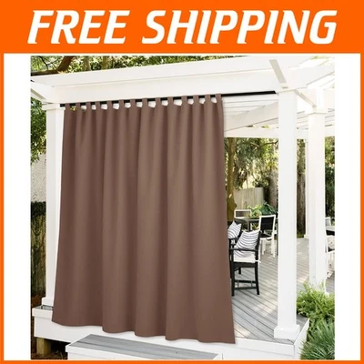 Privacy Screen Porch Curtains - 100" Wide x 108" Long, Mocha - Image 1 of 4