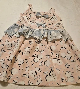 Vtg Mousefeathers Designer Girls Dress Sz 4 Floral Print Bows Ruffle 90s Cottage - Picture 1 of 12