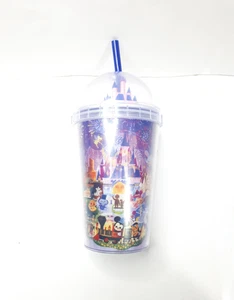 Disney Parks Fantasyland Castle Tumbler with Straw by Joey Chou - 14oz - Rare GC - Picture 1 of 22