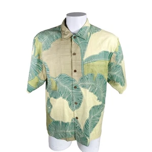 Tommy Bahama Hawaiihemd Large Tropical Leaf Wedel hellgelb grün - Bild 1 von 6