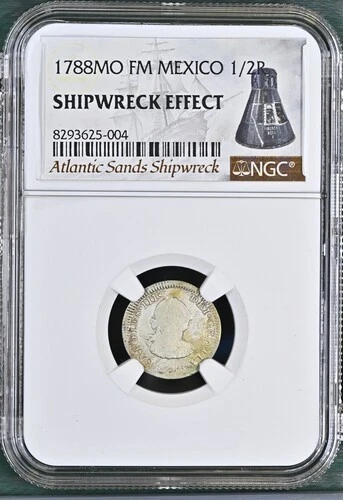 1788MO FM MEXICO 1/2R Atlantic Sands Silver Shipwreck Coin NGC Graded - Image 1 of 2