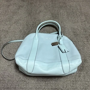 Cartera grande Coach Bleecker Preston 30144 de cuero azul-verde - Imagen 1 de 11