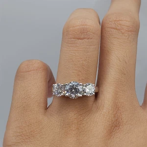 Diamond Ring IGI GIA Certified Round 2 Carat Lab Created 950 Platinum Size 5 6 7 - Picture 1 of 10
