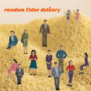 Modellino treno scala G 14 pezzi figure sedute 1:25 persone dipinte diverse pose! - Foto 1 di 6