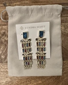Pendientes destacados Kendra Scott Jack en oro multicolor Jeweltone gota de cristal - Imagen 1 de 5