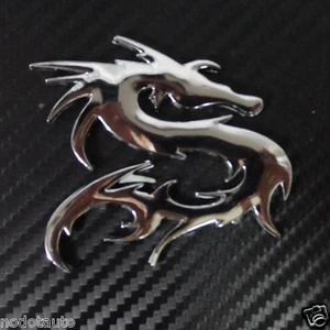 Pegatina insignia trasera lado izquierdo cromo tribal dragón chino emblema coche motocicleta - Imagen 1 de 4