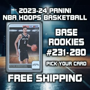 2023-24 Panini NBA Hoops Basketball Base Rookies #231-280 - Pick Your Card - Picture 1 of 1