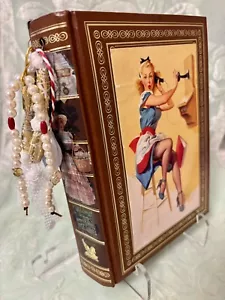 junk journal buch, Notizbuch, Unikat, Handarbeit, Ephemera, Vintage, Pin-up-Girl - Bild 1 von 12