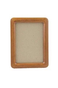 Teak 5 x 7 Photo Picture Frame Round Corners Spline Joint-Tabletop or Wall Mount - Picture 1 of 8