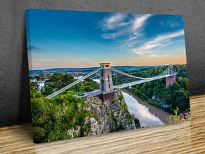 Clifton Hängebrücke, Bristol, Leinwanddruck Kunst Wand gerahmt oder nur gedruckt   - Bild 1 von 6