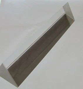 Large Optical Glass Triangular Prism 15cm x 4cm 6" Light Spectrum Physics w Box - Picture 1 of 6