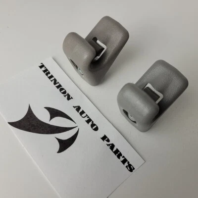 1998-2001 Toyota Corolla Sun Visor Clip Gray Pair Set of 2 with Screws OEM - Image 1 of 3