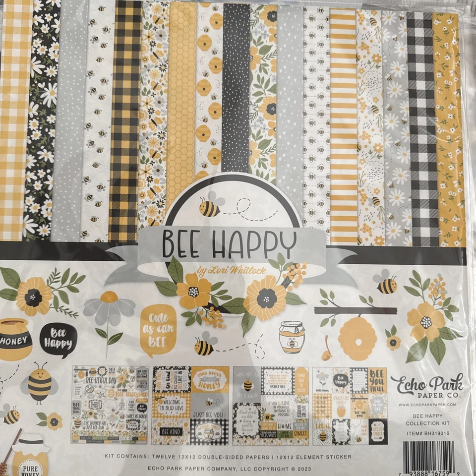 Echo Park 12" x 12" BEE HAPPY collection kit~Beautiful! Quick Ship! - Image 1 of 1