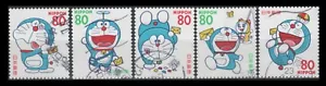 Estampillas de saludo de Doraemon de Japón 2564-68 (5 estampillas usadas, 1997) - Imagen 1 de 1