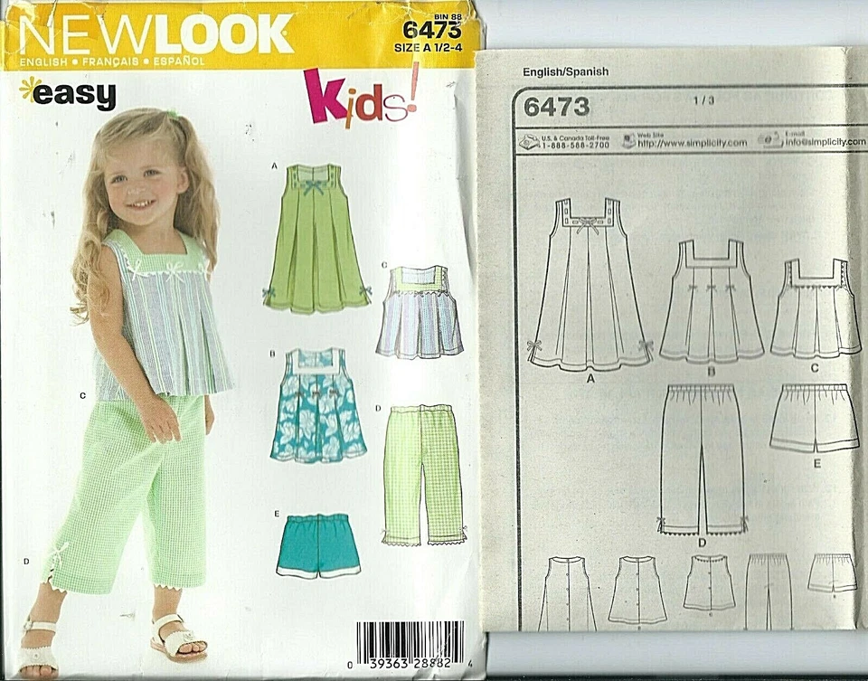 NL 6473 sewing pattern child's DRESS PANTS TOPS SHORTS sew sizes ½,1,2,3,4 UNCUT - Image 1 of 1