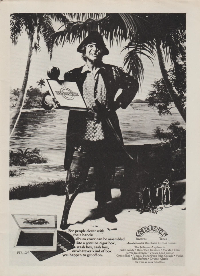 Grunt Records 1972 - Jefferson Airplane "Long John Silver" - álbum promocional anuncio impreso Foto 1 de 1