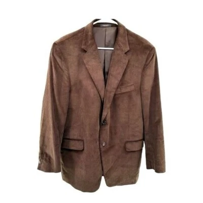 Adolfo Men’s 44R Brown Corduroy Jacket Button Preppy Office Career Sport Coat - Image 1 of 4