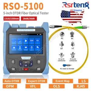 Rsrteng OTDR Tester RSO-5100 SM 1310/1550nm 28/26dB Fiber Optic Tool LS OPM VFL - Picture 1 of 13