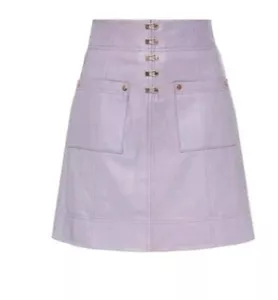 NWT RRP $375 Alice McCall SWEET STREET Leather Mini Skirt Size 12 FREE POST - Picture 1 of 2