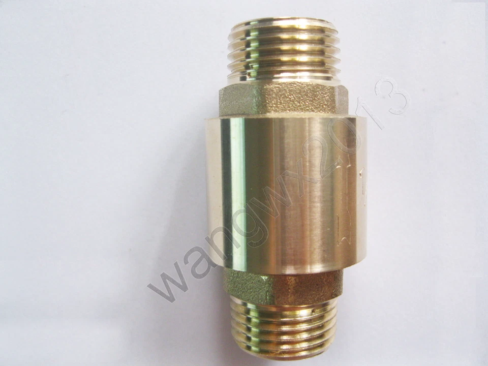 1PCS 1/2" DN15 Brass Dual Male Thread BSPP Linear type Spring Check Valve Thick - Image 1 of 1