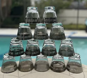 VTG Atomic MCM Rocks Glass 14 Pc Lot Silver Band Canonsburg Temporama Lowball - Picture 1 of 11