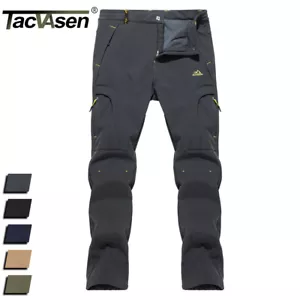 Pantaloni da neve da uomo foderati in pile da sci 5 zip taschini impermeabili escursionistici pantaloni invernali - Foto 1 di 52