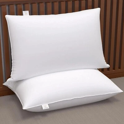 Luxury Microfiber Pillow Pair set Soft Hotel Quality Non-Allergenic Pillows - Image 1 of 4