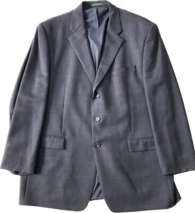 Lauren Ralph Lauren Blazer Mens Gray Plaid Pure New Wool Coat 3 Button Jacket - Picture 1 of 16