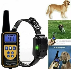 COLLARE 800M IMPERMEABILE TELECOMANDO CANI SCOSSA ELETTRICO ADDESTRAMENTO LCD IT - Foto 1 di 12