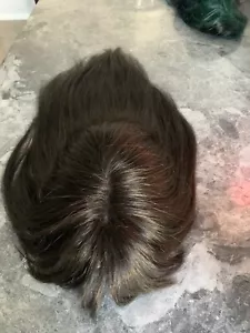 Natural Black 100% Human hair Mono Crown top/ toupee /topper/Wiglet Hand Tied - Picture 1 of 12