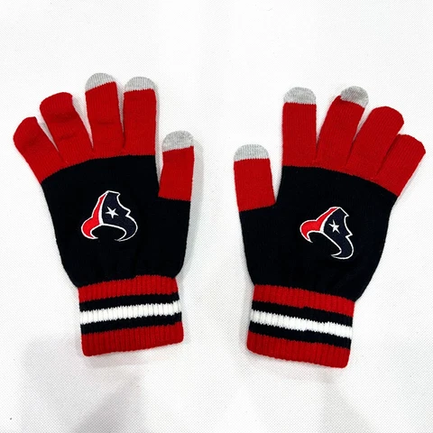 NFL Team Logo Houston Texans Stretch Knit Gloves with Texting Tips - New Cover