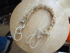 ANTIQUE/VINTAGE 1920-30'S WAX FLOWER BEADED WEDDING TIARA CROWN - Picture 1 of 4