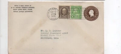 United States entire U481 551 552 Salt Lake City Utah to Cleveland Ohio lot h - Image 1 of 2