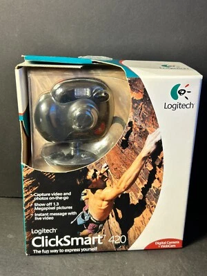 LOGITECH ClickSmart 420 Dual-Mode CAMERA (USB) VIDEO CAM Kit Cables included - Image 1 of 4