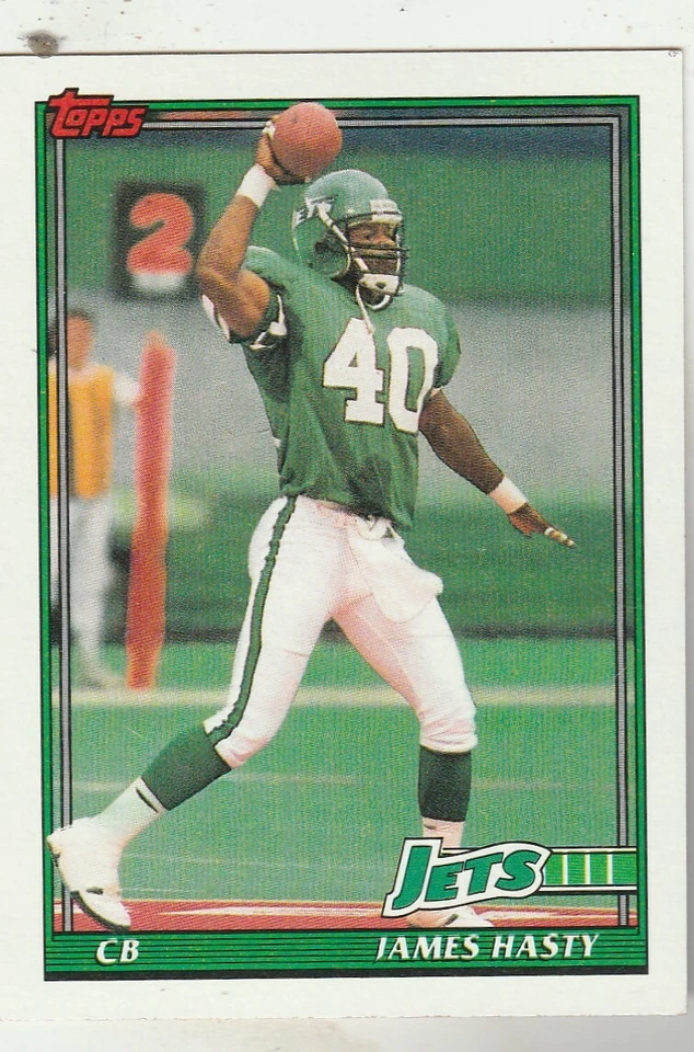 FREE SHIPPING-MINT-1991 Topps James Hasty #480 JETS PLUS BONUS CARDS - Image 1 of 1