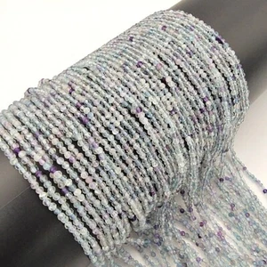Natural Multi Fluorite Faceted Round 2MM Tiny Gemstone Healing Loose Beads 12" - Picture 1 of 10