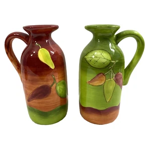 Juego de jarra de vinagre y aceite cerámica chiles decoración del hogar mango boquilla - Imagen 1 de 12