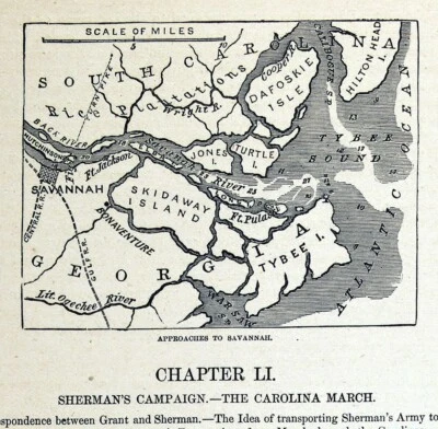 Harper Civil War Map Savannah Georgia South Carolina Hilton Head Tybee Island - Image 1 of 2