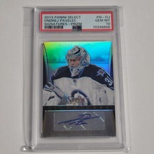 2013-14 Select Signatures Ondrej Pavelec Prizm #SI-OJ Auto Winnipeg Jets PSA 10