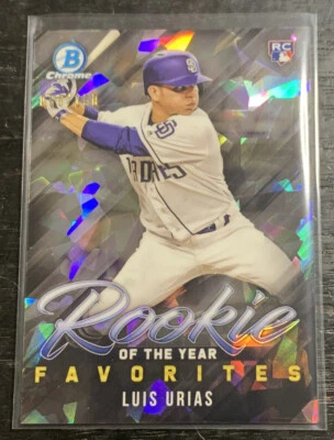 LUIS URIAS RC 30/150 Atomic Refractor ROY FAVORITES 2019 Bowman Padres Brewers - Image 1 of 2