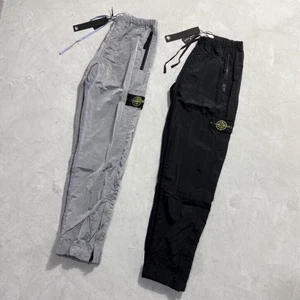 Stone Island Classic Emblem Functional Half Zipper Nylon Casual Pants