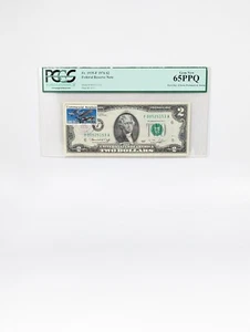 1976 $2 Federal Reserve Note First Day of Issue Stamp PCGS 65 PPQ FR. 1935-F PMG - Picture 1 of 8